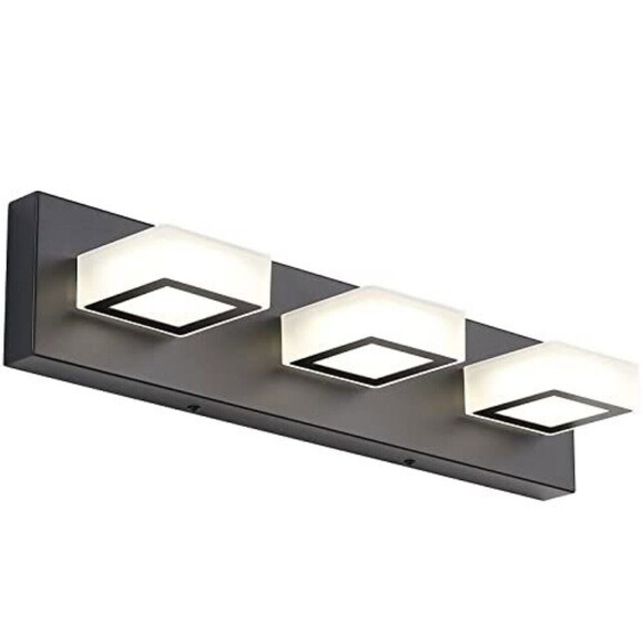 Ralbay Black Bathroom Vanity Lights 3 Lights Acrylic Modern LED Dust / Fog Proof - Picture 1 of 5